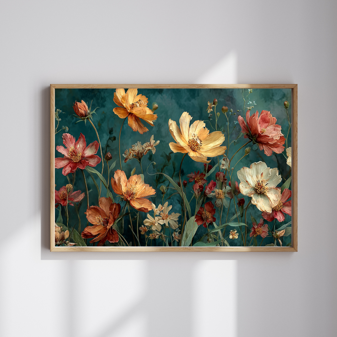 Autumn Wildflower Jigsaw Puzzle - Tranquil Field of Flowers, Nature Inspired Floral Art