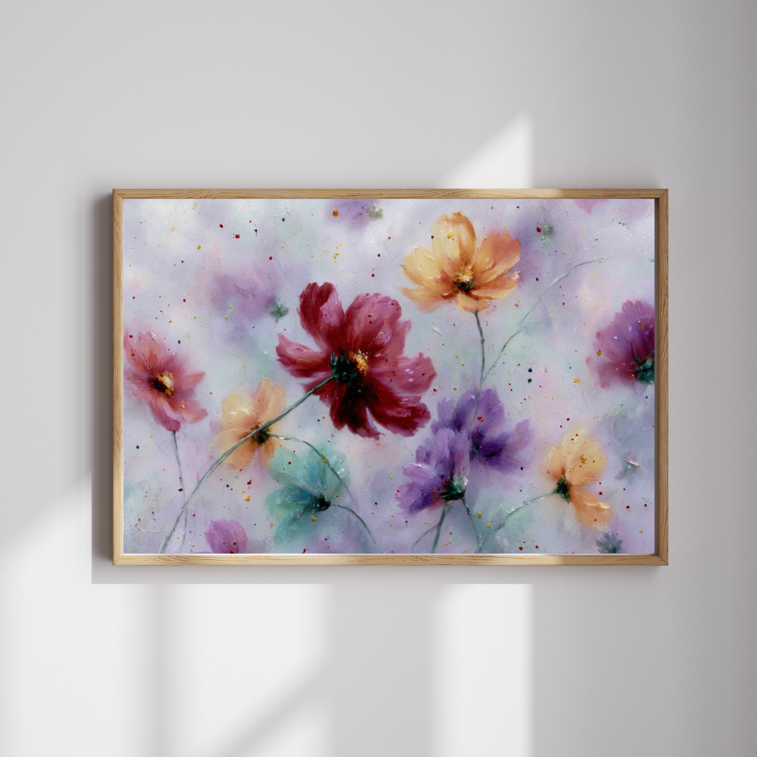 Pastel Bloom Jigsaw Puzzle - Vibrant Abstract Flowers with Gentle Whimsy