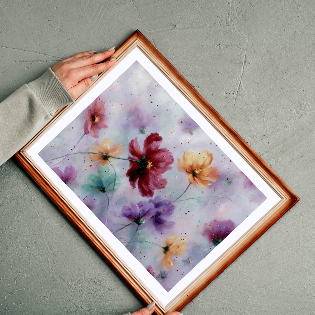 Pastel Bloom Jigsaw Puzzle - Vibrant Abstract Flowers with Gentle Whimsy