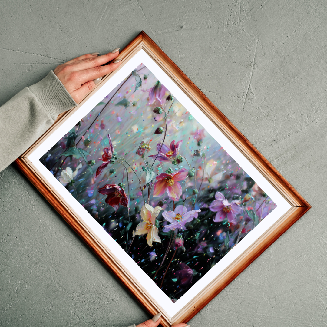 Abstract Wildflower Jigsaw Puzzle - Ethereal Garden in Motion