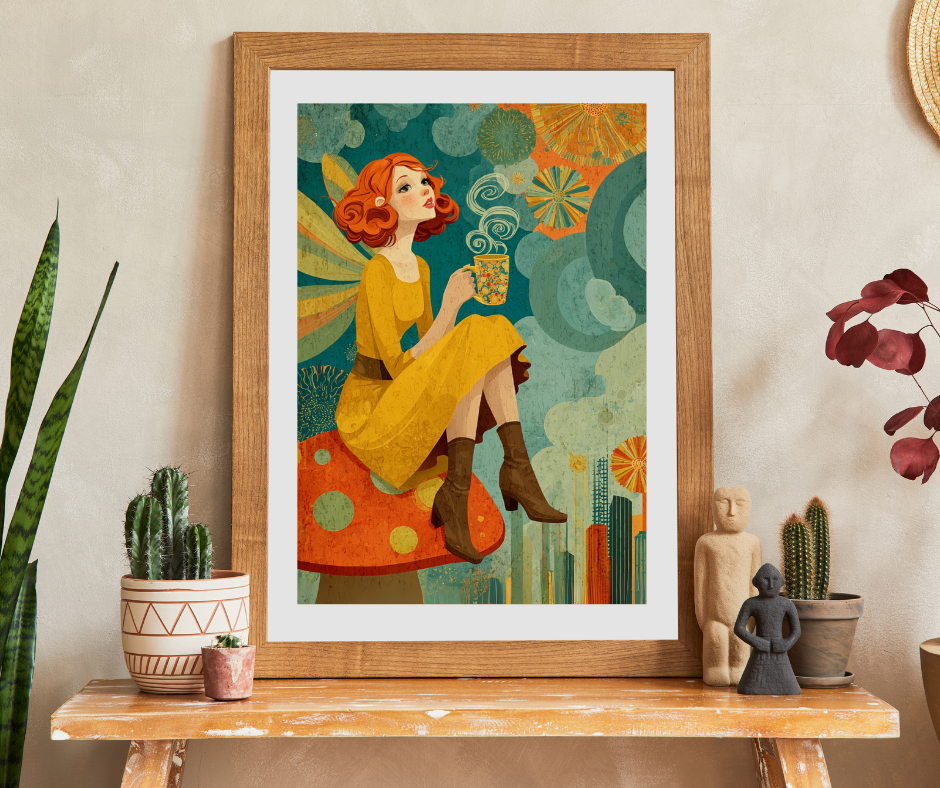 Retro 1970s Fairy Jigsaw Puzzle ā Vintage Toadstool Fantasy Art, Nostalgic Autumn Illustration Puzzle The Puzzle Chest