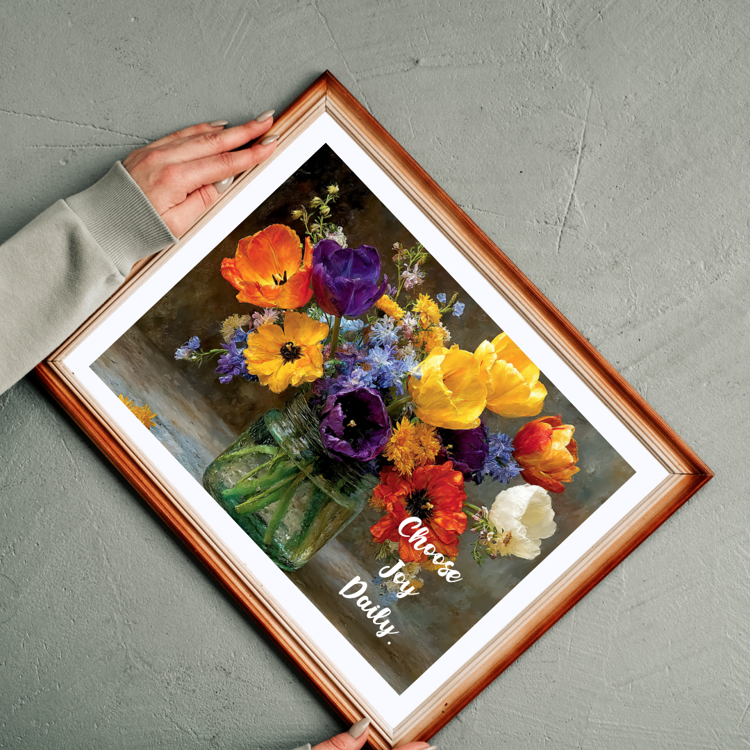 Choose Joy – Radiant Moments Jigsaw Puzzle, Floral Design with Inspirational Quote, Thoughtful Gift for Flower Lover Puzzle The Puzzle Chest