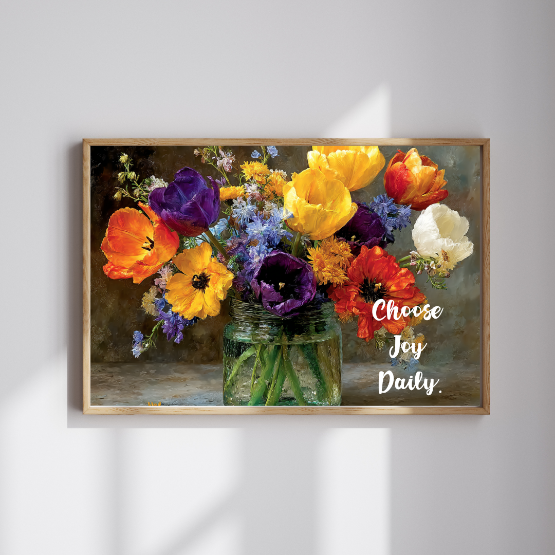 Choose Joy – Radiant Moments Jigsaw Puzzle, Floral Design with Inspirational Quote, Thoughtful Gift for Flower Lover Puzzle The Puzzle Chest