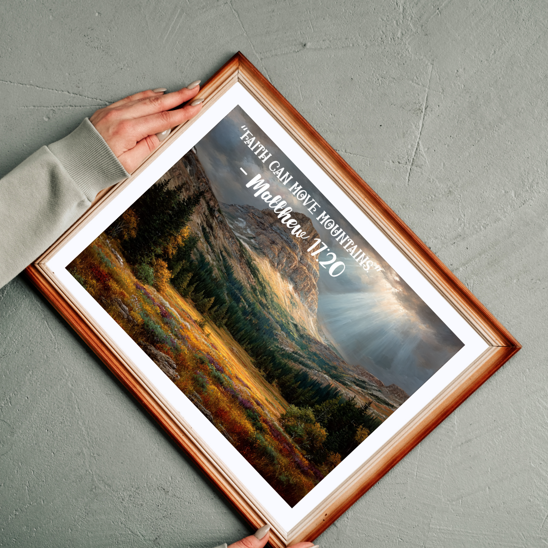 Faith Moves Mountains Jigsaw Puzzle - Inspirational Bible Quote Matthew 17:20, Gift for Christian Nature Lover, Spiritual Gift Puzzle The Puzzle Chest