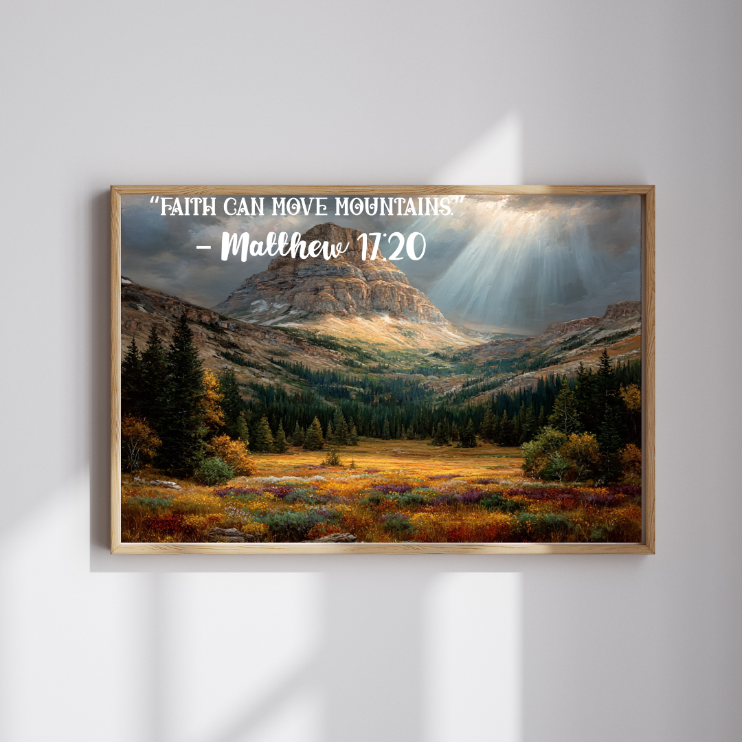 Faith Moves Mountains Jigsaw Puzzle - Inspirational Bible Quote Matthew 17:20, Gift for Christian Nature Lover, Spiritual Gift Puzzle The Puzzle Chest