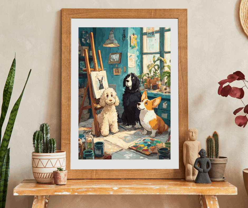 Dog Crew Art Studio Jigsaw Puzzle, Canine Lovers Puzzle, Animal Themed Tabletop Game for Adults and Kids Puzzle The Puzzle Chest