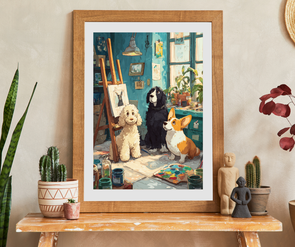 Dog Crew Art Studio Jigsaw Puzzle, Canine Lovers Puzzle, Animal Themed Tabletop Game for Adults and Kids Puzzle The Puzzle Chest