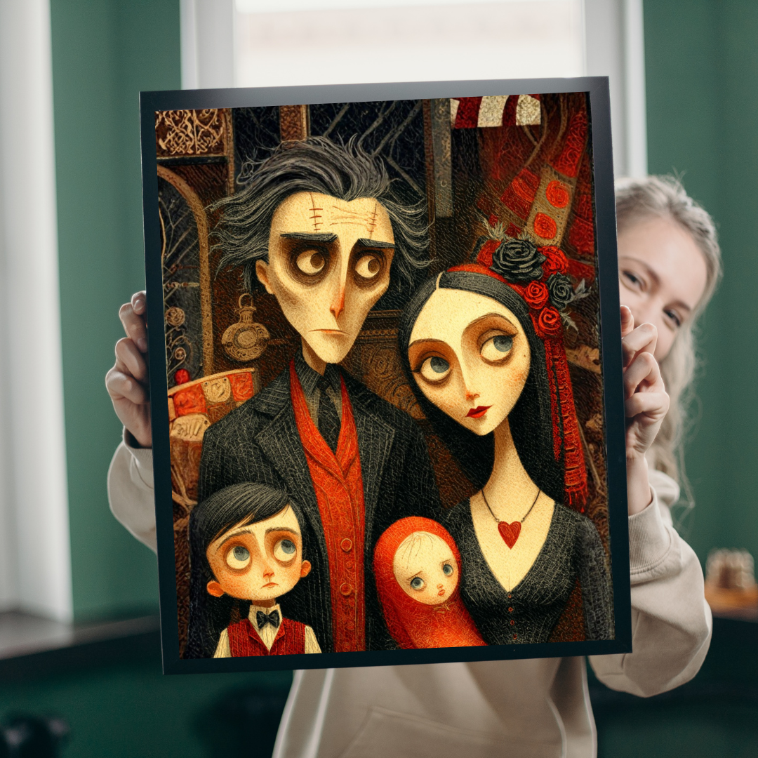Macabre Victorian Family Puzzle - Gothic Portrait Jigsaw, Dark Fantasy Aesthetic and Pale Characters, Hauntingly Elegant Family Puzzle The Puzzle Chest