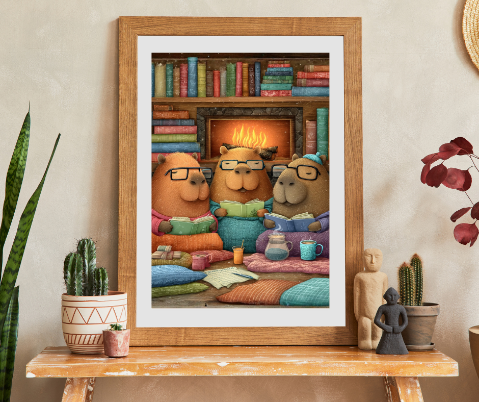 Capybaras Cozy Library Puzzle - Cartoon Animal Jigsaw Game Puzzle The Puzzle Chest