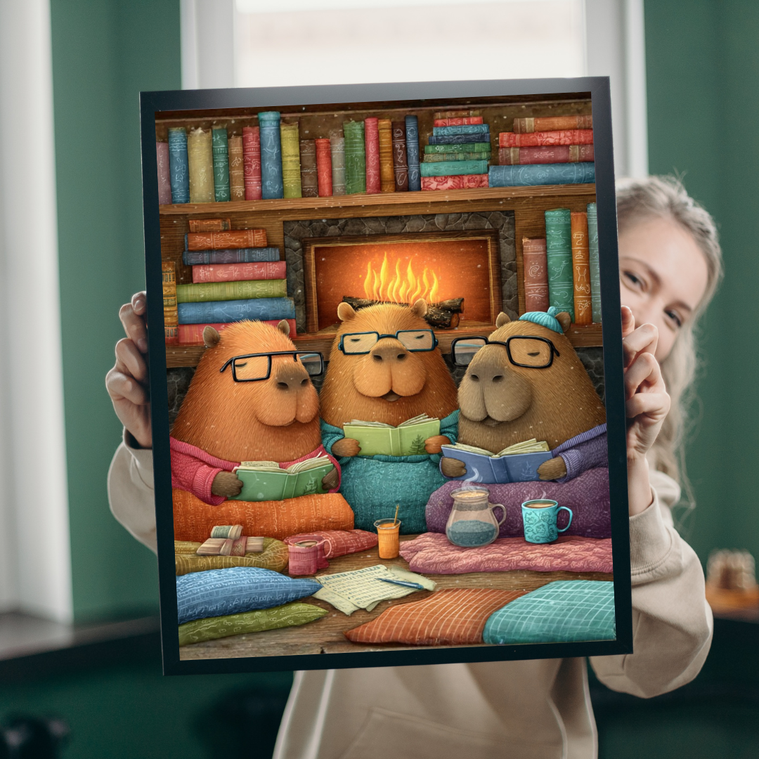 Capybaras Cozy Library Puzzle - Cartoon Animal Jigsaw Game Puzzle The Puzzle Chest