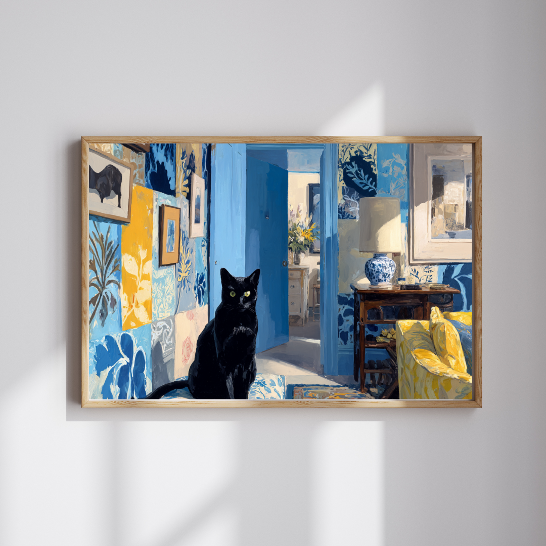 Cat in the Blue Room – Vibrant Fauvist Interior Jigsaw Puzzle, Animal Theme Artistic Cat Puzzle, Matisse-Inspired Puzzle The Puzzle Chest