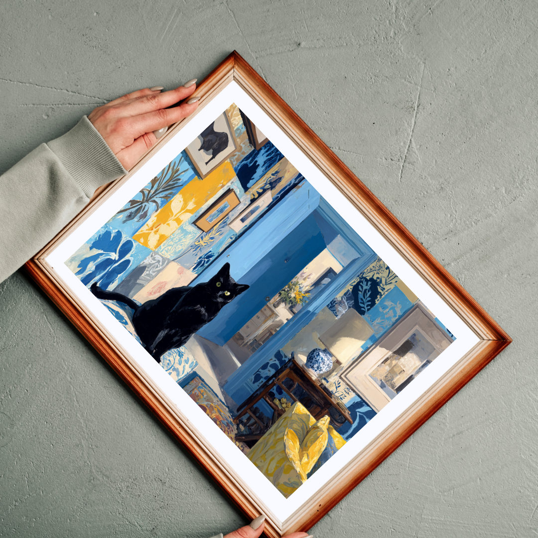 Cat in the Blue Room – Vibrant Fauvist Interior Jigsaw Puzzle, Animal Theme Artistic Cat Puzzle, Matisse-Inspired Puzzle The Puzzle Chest