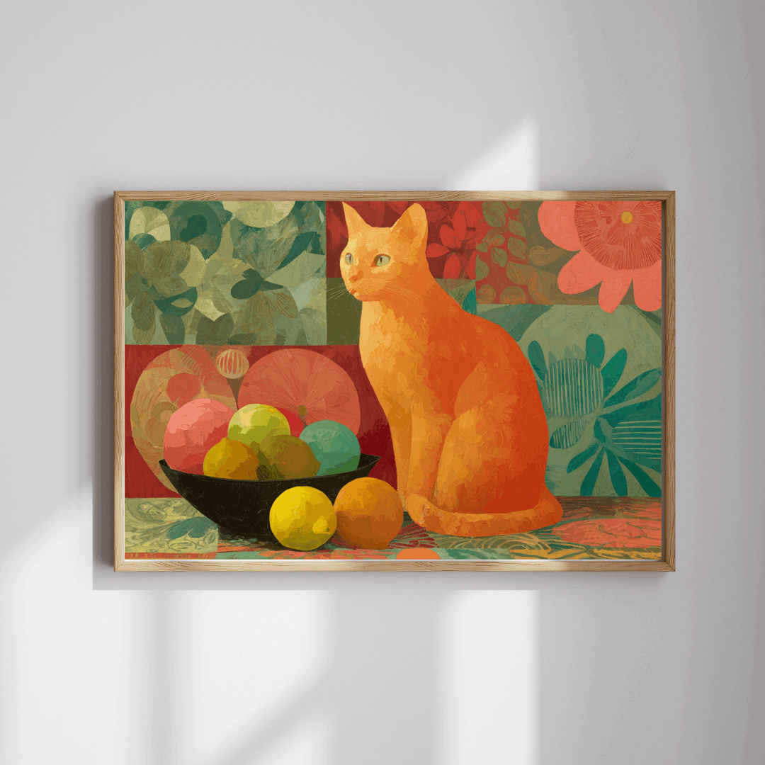 The Cat and the Fruit Bowl β Still Life Art Jigsaw Puzzle, Animal Theme Fauvist Cat Puzzle, Matisse-Inspired Puzzle The Puzzle Chest