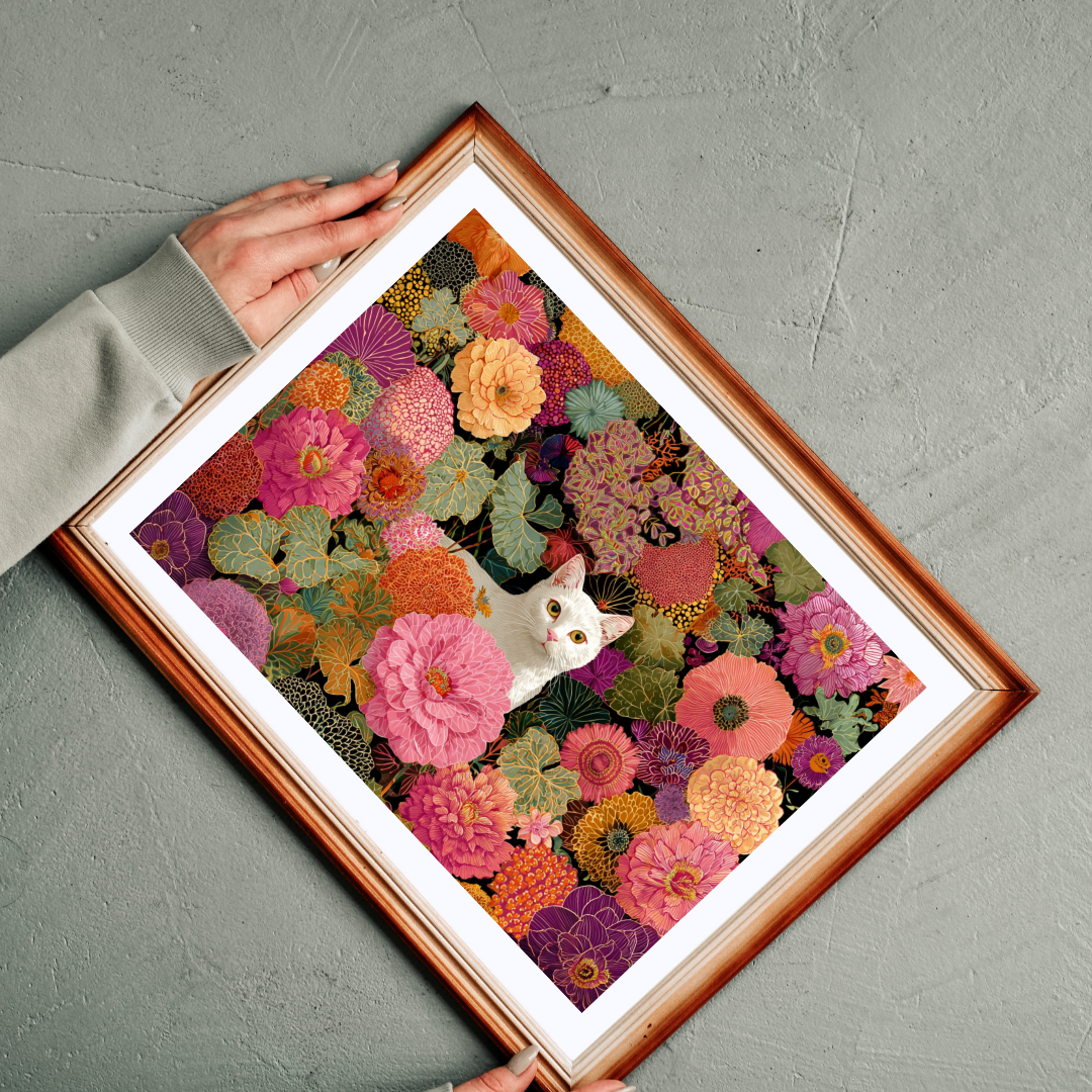 Cat Among the Flowers – Garden Cat Jigsaw Puzzle, Animal Theme Fauvist Flower Art Puzzle Puzzle The Puzzle Chest