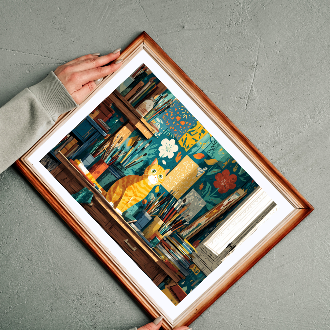 The Artist’s Cat – Matisse Inspired Jigsaw Puzzle, Animal Theme Studio Art Kitten Puzzle for Feline Lovers Puzzle The Puzzle Chest