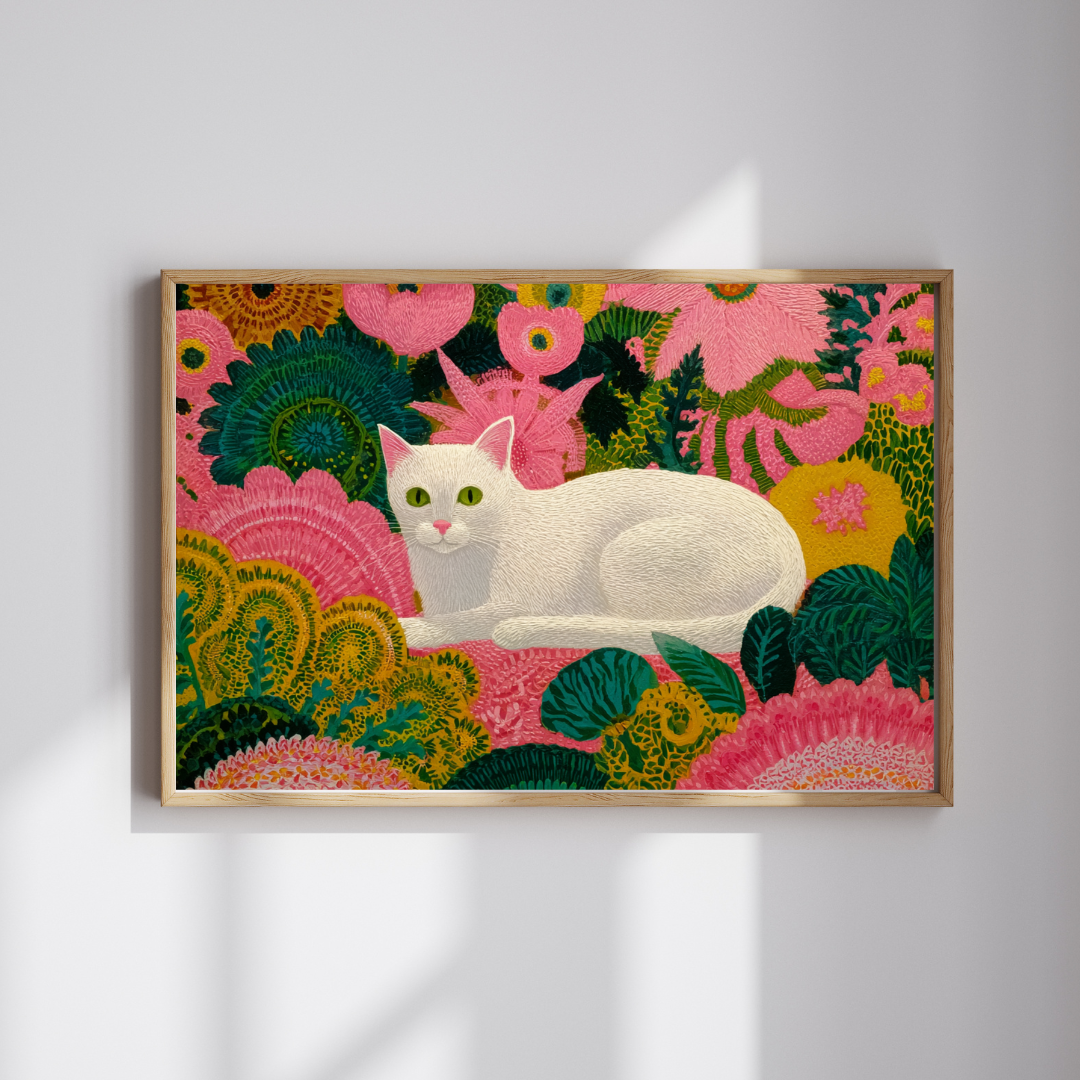 The Garden Cat – Bright Fauvist Garden Jigsaw Puzzle, Animal Theme Nature and Cat Art Puzzle, Matisse-Inspired Puzzle The Puzzle Chest