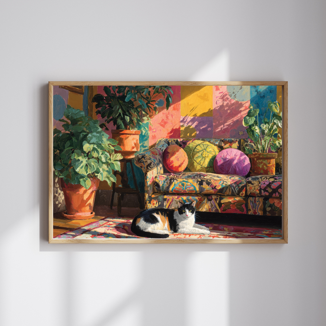Cat in the Sunny Room – Warm Fauvist Cat Jigsaw Puzzle, Animal Theme Light-Filled Art Puzzle Puzzle The Puzzle Chest