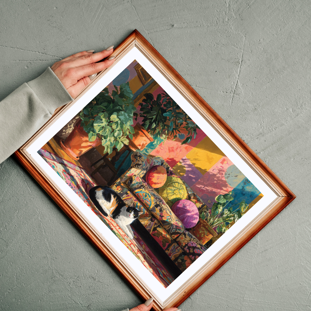 Cat in the Sunny Room – Warm Fauvist Cat Jigsaw Puzzle, Animal Theme Light-Filled Art Puzzle Puzzle The Puzzle Chest