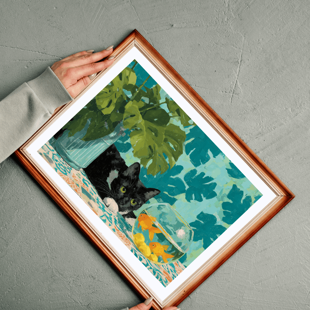 The Cat and the Goldfish Bowl – Classic Matisse-Inspired Cat Jigsaw Puzzle, Animal Theme Still Life Puzzle Puzzle The Puzzle Chest