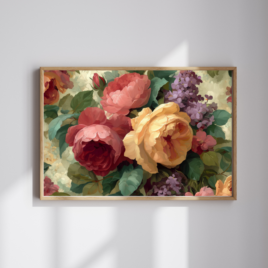 Floral Vintage Roses Jigsaw Puzzle