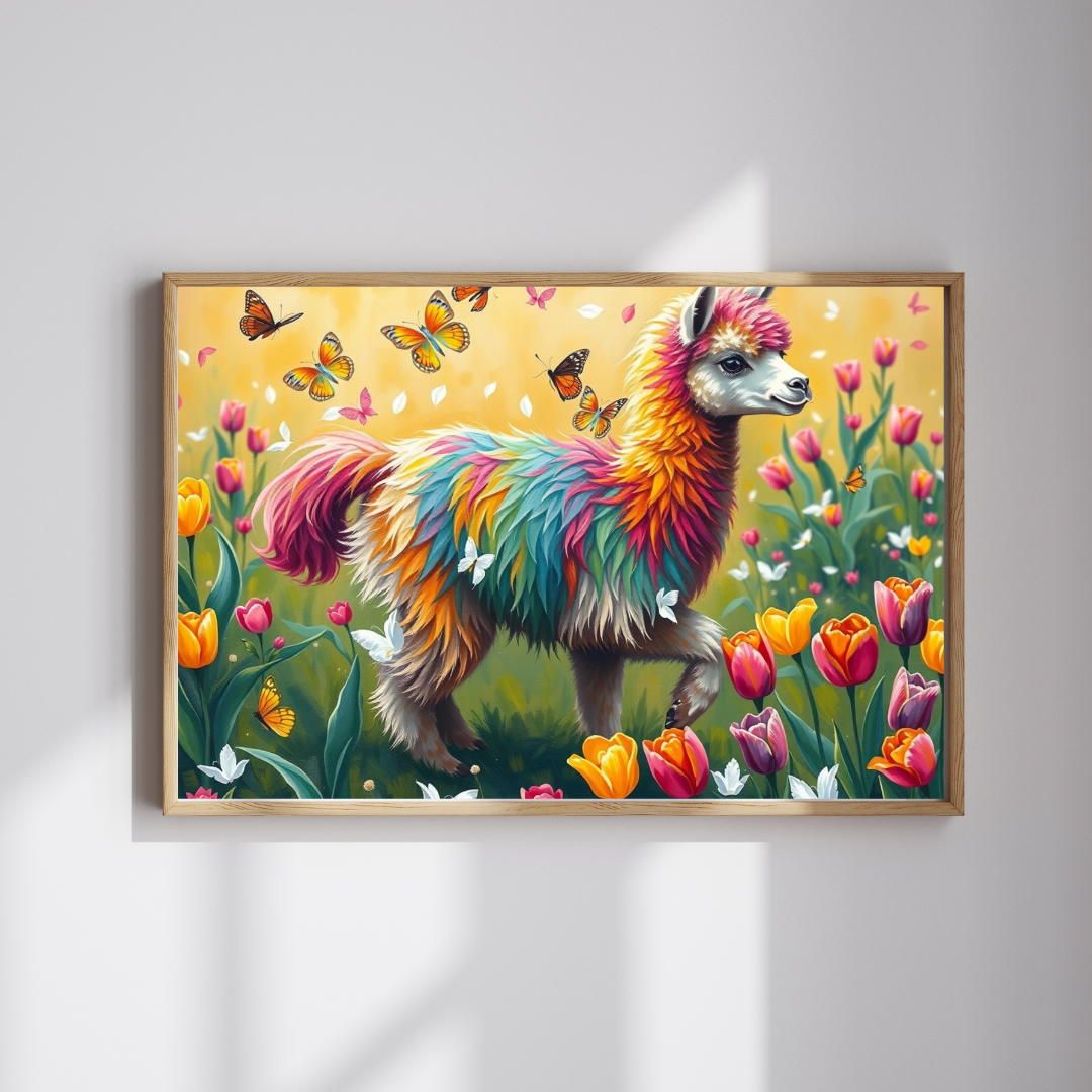 Rainbow Alpaca Puzzle | Colorful Llama Jigsaw Game, 120/252/500-Piece Floral Tulips Puzzle The Puzzle Chest