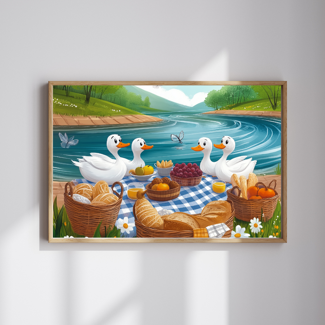 Duck Family Picnic Puzzle | Scenic River Picnic Animal Jigsaw Game Puzzle The Puzzle Chest