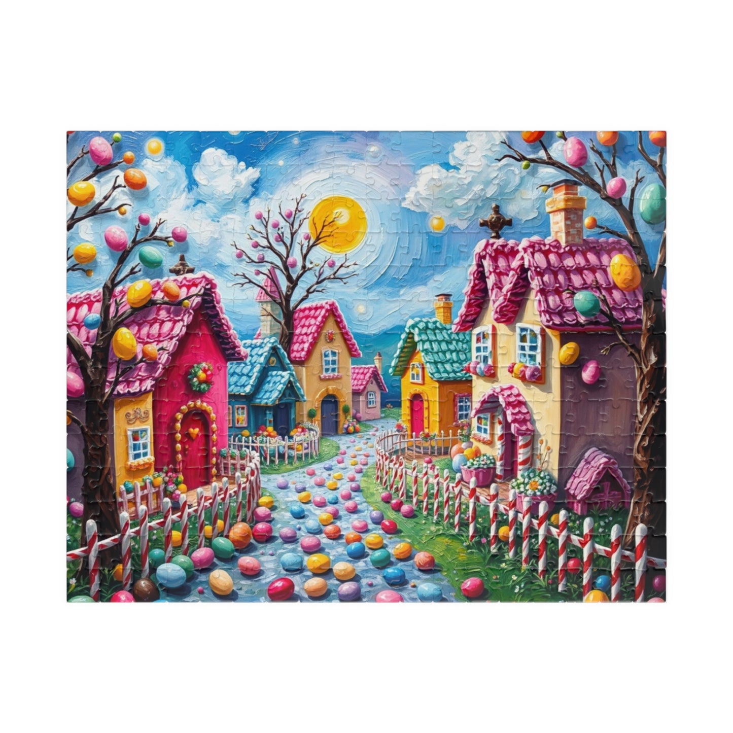 Candy Village Jigsaw Puzzle, Whimsical 110/252/520/1014-piece Easter Game for Adult Home Entertainment, Puzzle Lover Gift for Friends 252 pcs (Horizontal) Puzzle The Puzzle Chest