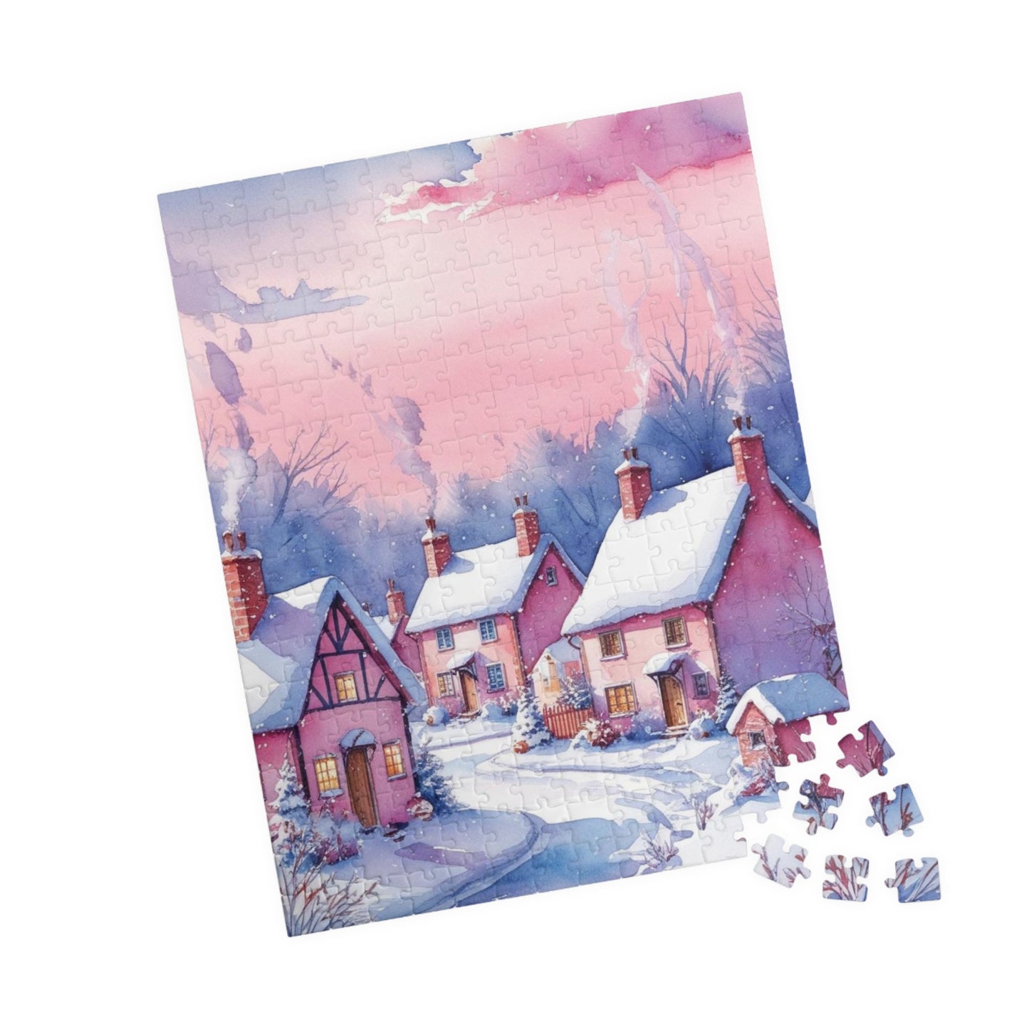Snow-Covered Village Jigsaw Puzzle, Claude Monet Inspired Winter Landscape Art Puzzle, Game for Adults Teens Seniors, Puzzle Fans, Giftable Puzzle The Puzzle Chest