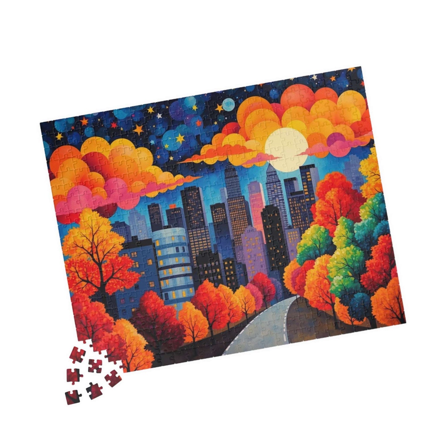Manhattan New York City Skyline Jigsaw Puzzle | Adult Puzzle Game, Family Activity, Cityscape Puzzling Hobby 520 pcs (Horizontal) Puzzle The Puzzle Chest