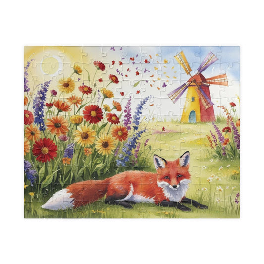Charming Fox Jigsaw Puzzle - Cozy Indoor Rainy Day Fun, Relaxing Gift for Nature Lovers, Family Night Activity, Unique Home Entertainment 110 pcs (Horizontal) Puzzle The Puzzle Chest