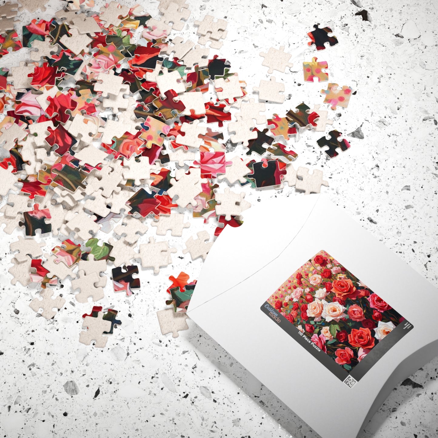 Rose Field Jigsaw Puzzle, Colorful Pink and Red Flowers, Creative Hobby, Quiet Home Entertainment, Floral Design Gift for Puzzle Lover Puzzle The Puzzle Chest