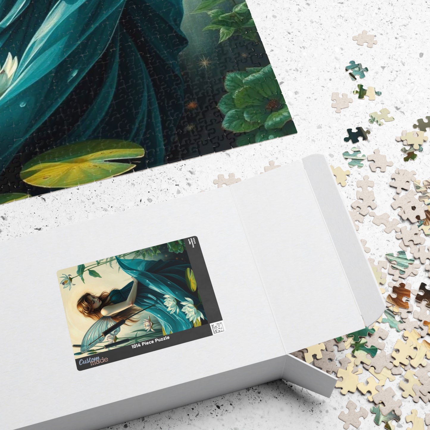 Lily Pond Secrets Fairy Puzzle, 110/252/520/1014-piece Fantasy Art Adult Jigsaw Game, Nature Lover Gift for Friend Holiday Birthday