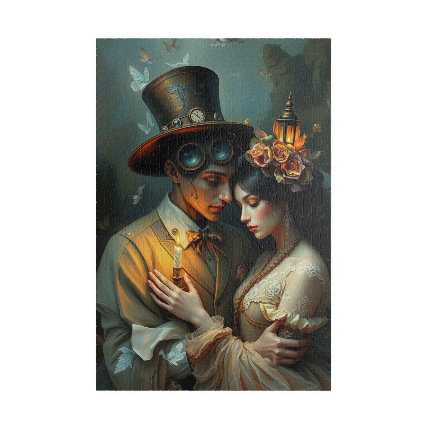Romantic Steampunk Puzzle - Unique Gift for Couples, Home Decor, Family Game Night, Art Lovers, Engaging Activities 1014 pcs (Vertical) Puzzle The Puzzle Chest