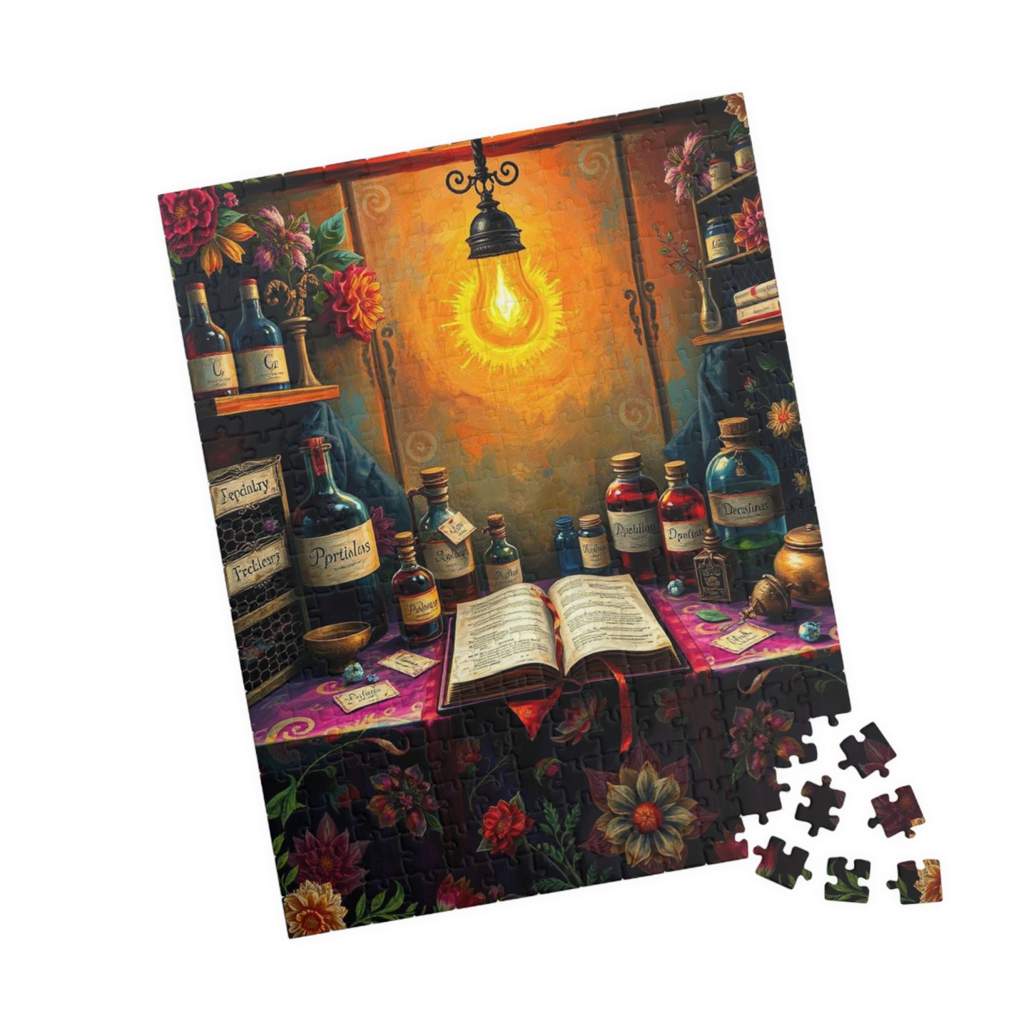 Wizards Apothecary Lab Jigsaw Puzzle, Perfect for Family Fun, Puzzle Lover Holiday Birthday Gift, Halloween Home Décor, Creative Activity