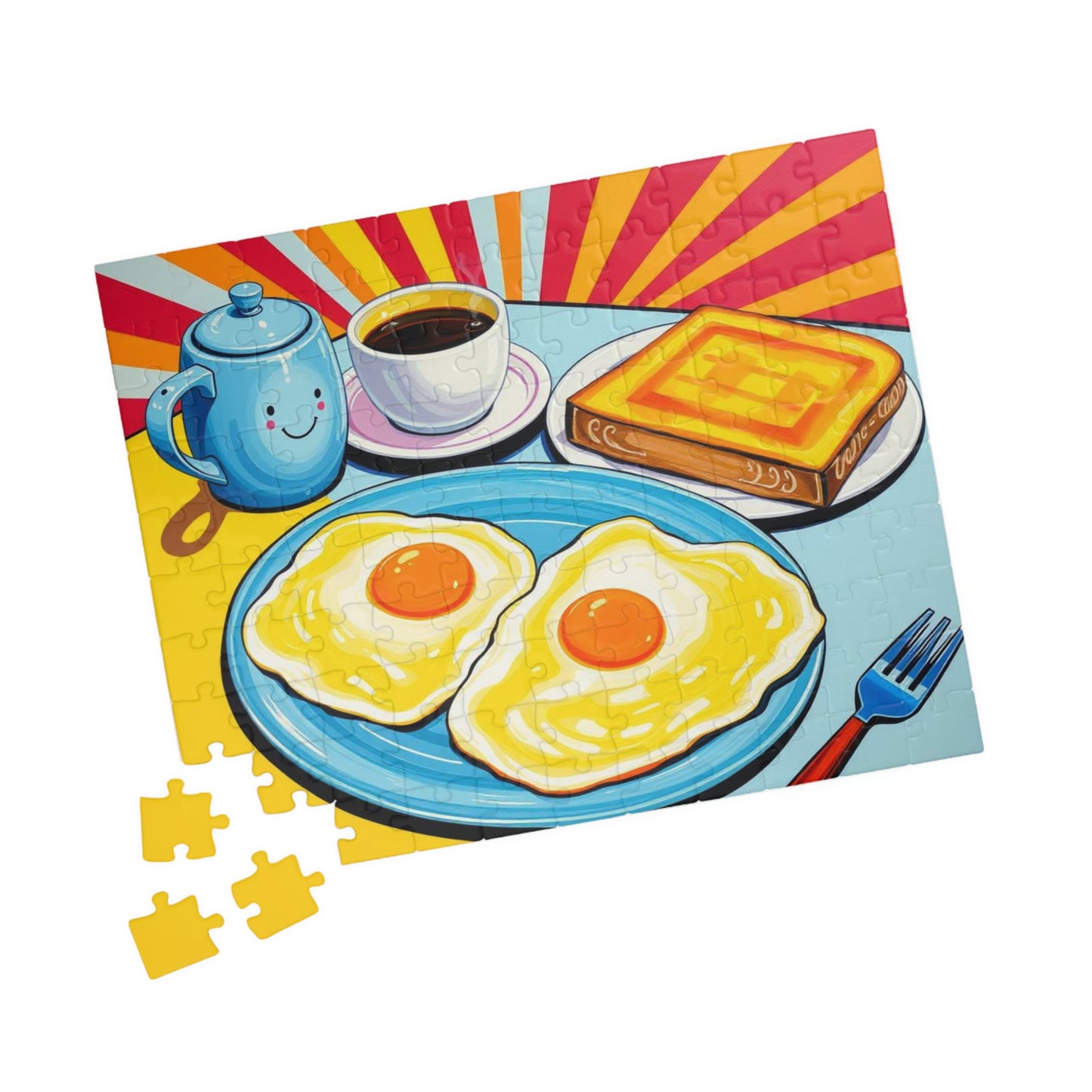 Breakfast Delight Puzzle | Fun Morning Scene Pop Art Jigsaw for Family Game Night, Gift for Food Lovers, Home Entertainment Puzzle The Puzzle Chest