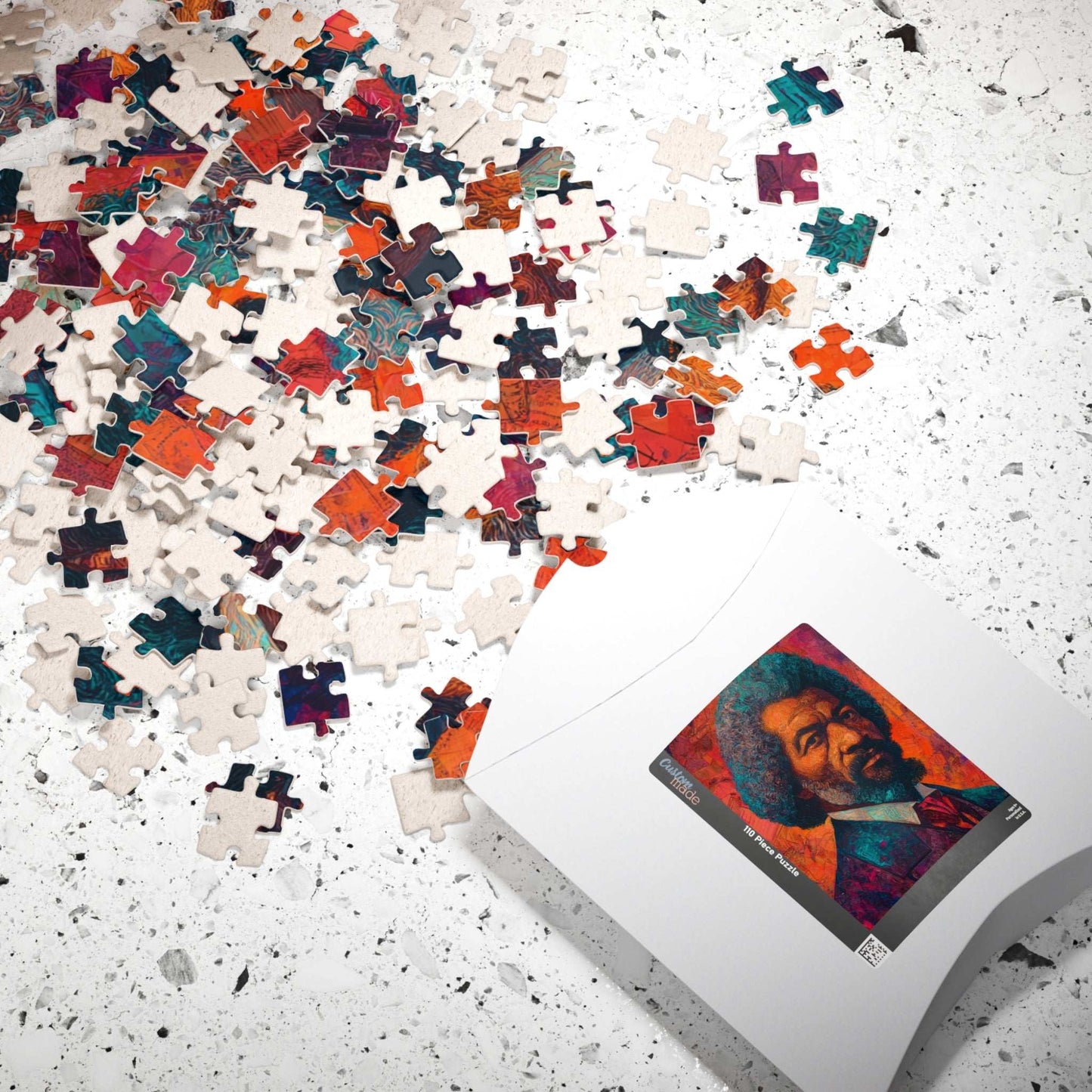 Frederick Douglass Afrocentric Jigsaw Puzzle – Vibrant Black History Puzzle, Colorful Mural-Style Artwork of Historical African American Leader, Educational Gift Puzzle The Puzzle Chest
