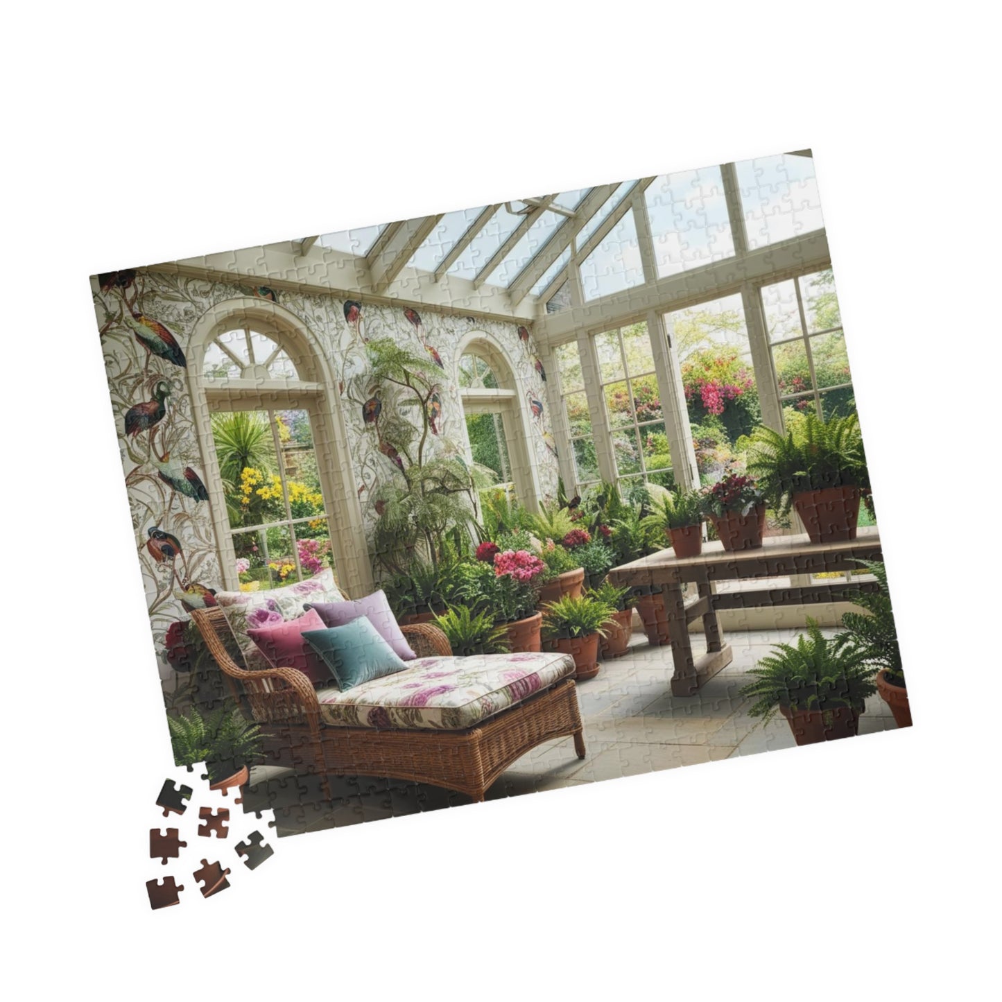 Vintage Sunroom Serenity Puzzle, Relaxing Adult Jigsaw Game for Family Bonding Activity or Solo Fun, Nature Scene, Puzzle Enthusiast Gift Puzzle The Puzzle Chest
