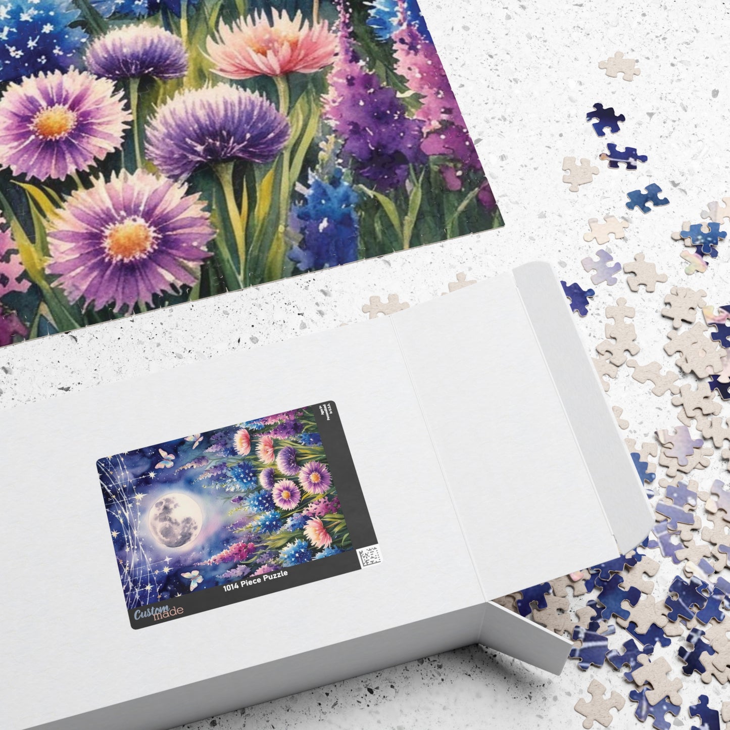 Wildflower Landscape Puzzle, Starry Night Jigsaw for Enthusiasts, Floral Puzzle Game for Nature Lovers, Mindfulness Activity Puzzle The Puzzle Chest
