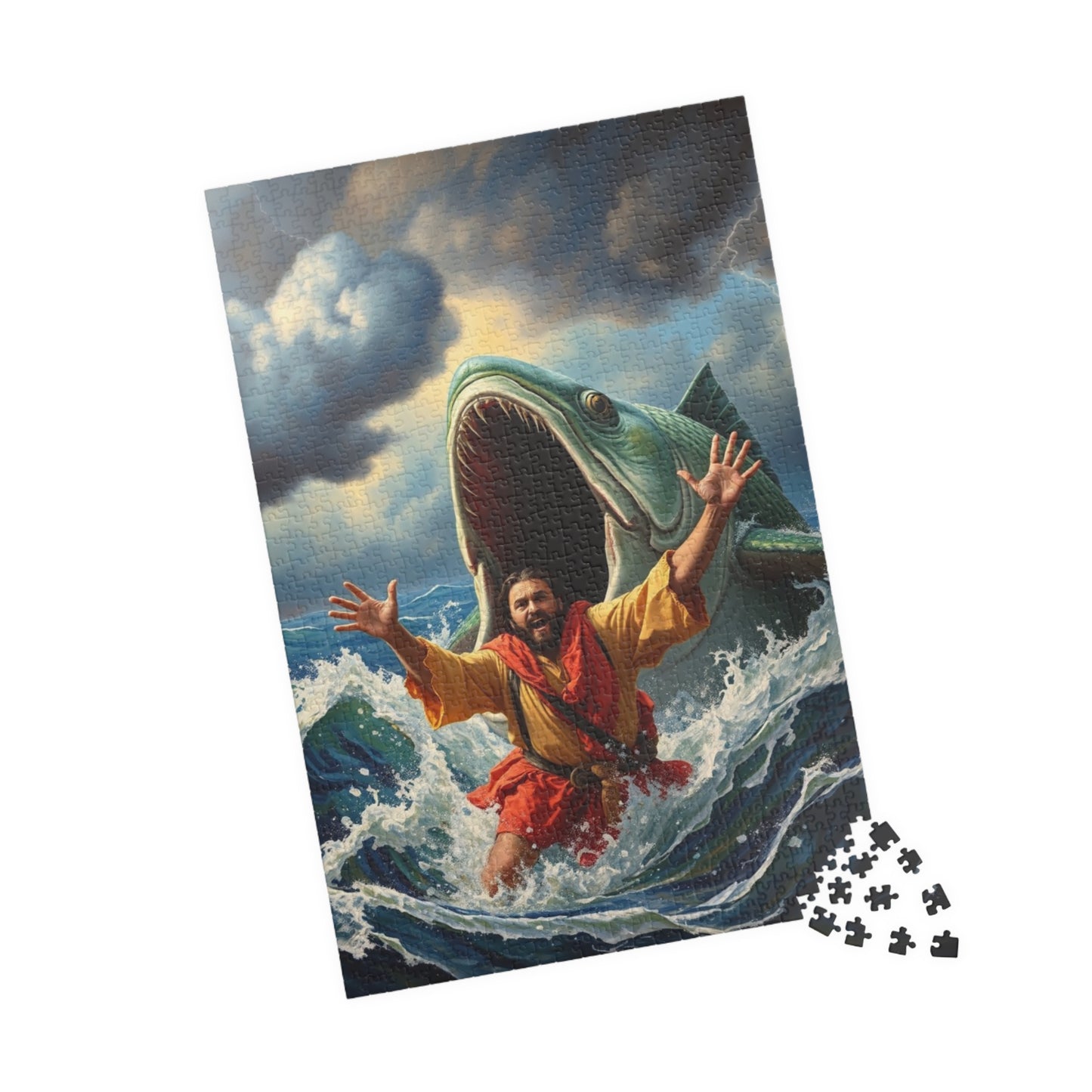 Christian Faith-Based Puzzle, Jonah and the Big Fish Epic Bible Story, Religious Jigsaw Game, Spiritual Gift for Puzzle Lover, Bible Puzzle Puzzle The Puzzle Chest