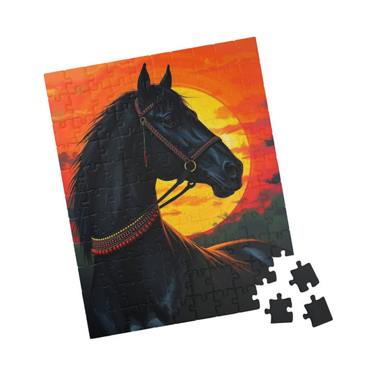 Majestic Horse Sunset Jigsaw Puzzle, Perfect Equestrian Gift for Friend Animal Lover, Family Fun Home Entertainment, Mindfulness Activity Puzzle The Puzzle Chest