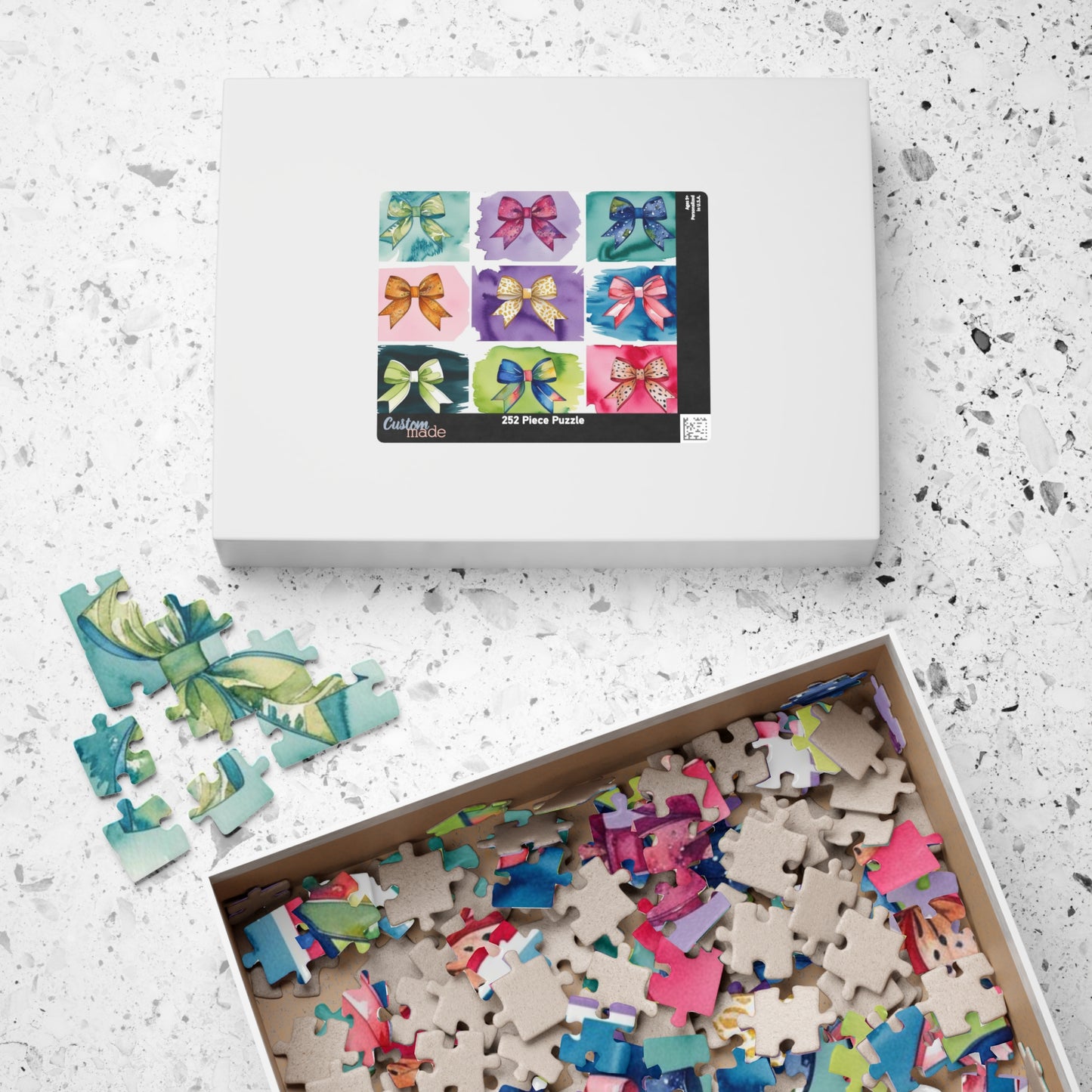 Coquette Ribbon Collage Jigsaw Puzzle, Fun Family Activity, Puzzle Lover Creative Hobby, Mindful Practice, Gift Puzzle The Puzzle Chest