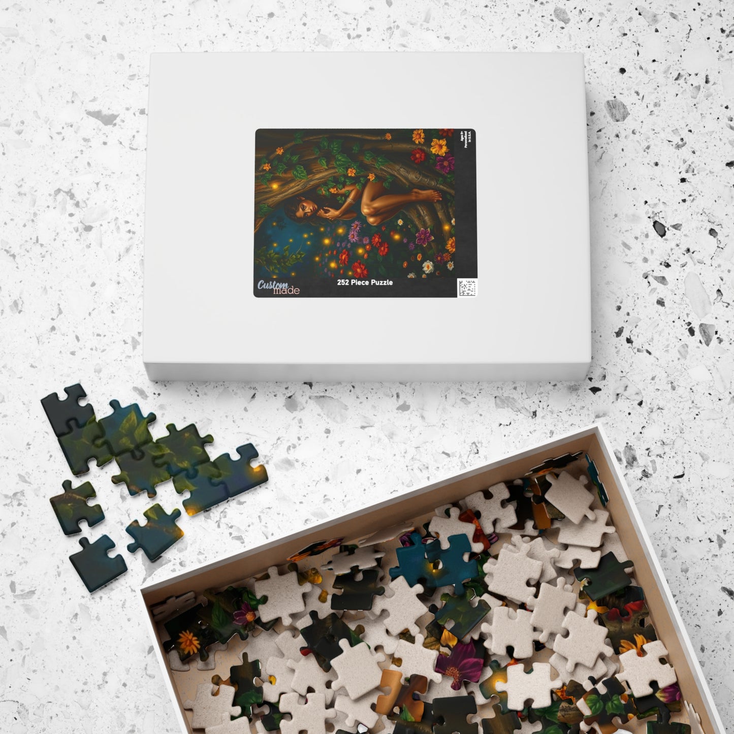 Puzzle, Flower Garden Night Scene, Firefly Illuminated Dryad, Bark-like Skin, 110 252 520 1014-Piece, Jigsaw Game, Artistic Gift, Relaxing Puzzle The Puzzle Chest