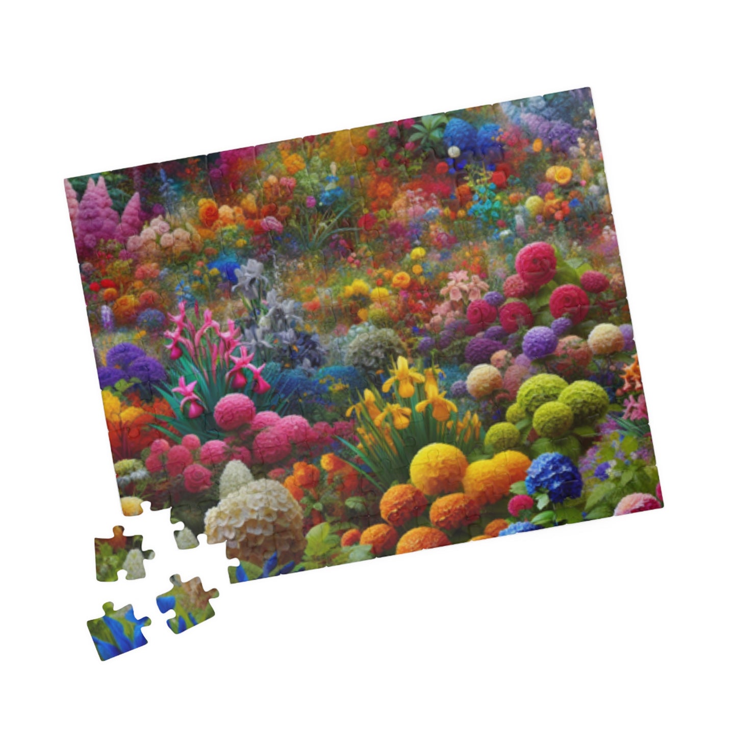 Blooming Wildflower Garden Puzzle, Floral Art Challenging Jigsaw, Flower Tabletop Game Puzzle The Puzzle Chest
