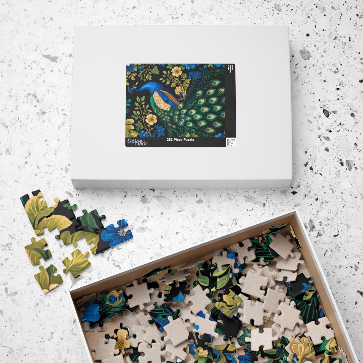 Vintage Peacock Jigsaw Puzzle, Floral Flower Bird Art Design, Tabletop Game Family Activity, Best Gift Animal Lover Puzzle Enthusiast, Hobby Puzzle The Puzzle Chest