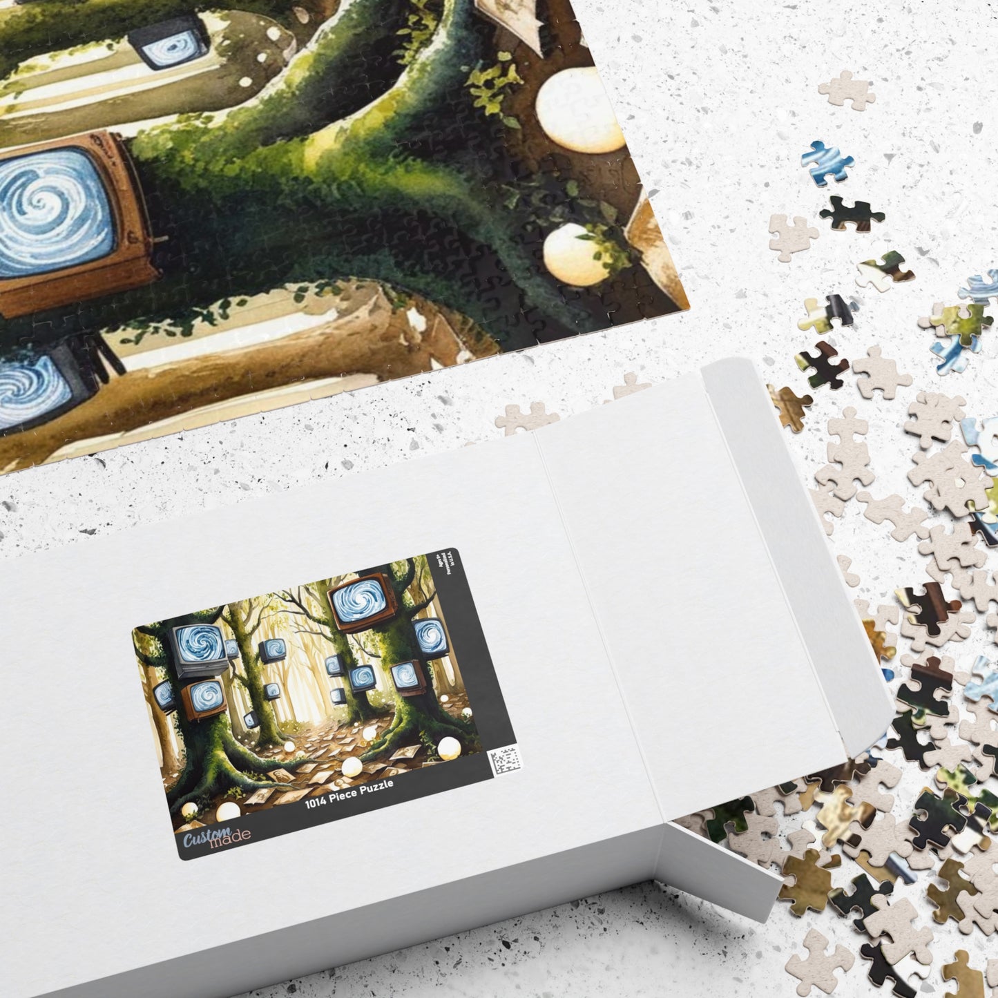 Fantasy Weirdcore Jigsaw Puzzle, Forest with TV Screens, Unique Puzzle, Mind-Bending Game, Interactive Family Activity, Home Entertainment Puzzle The Puzzle Chest