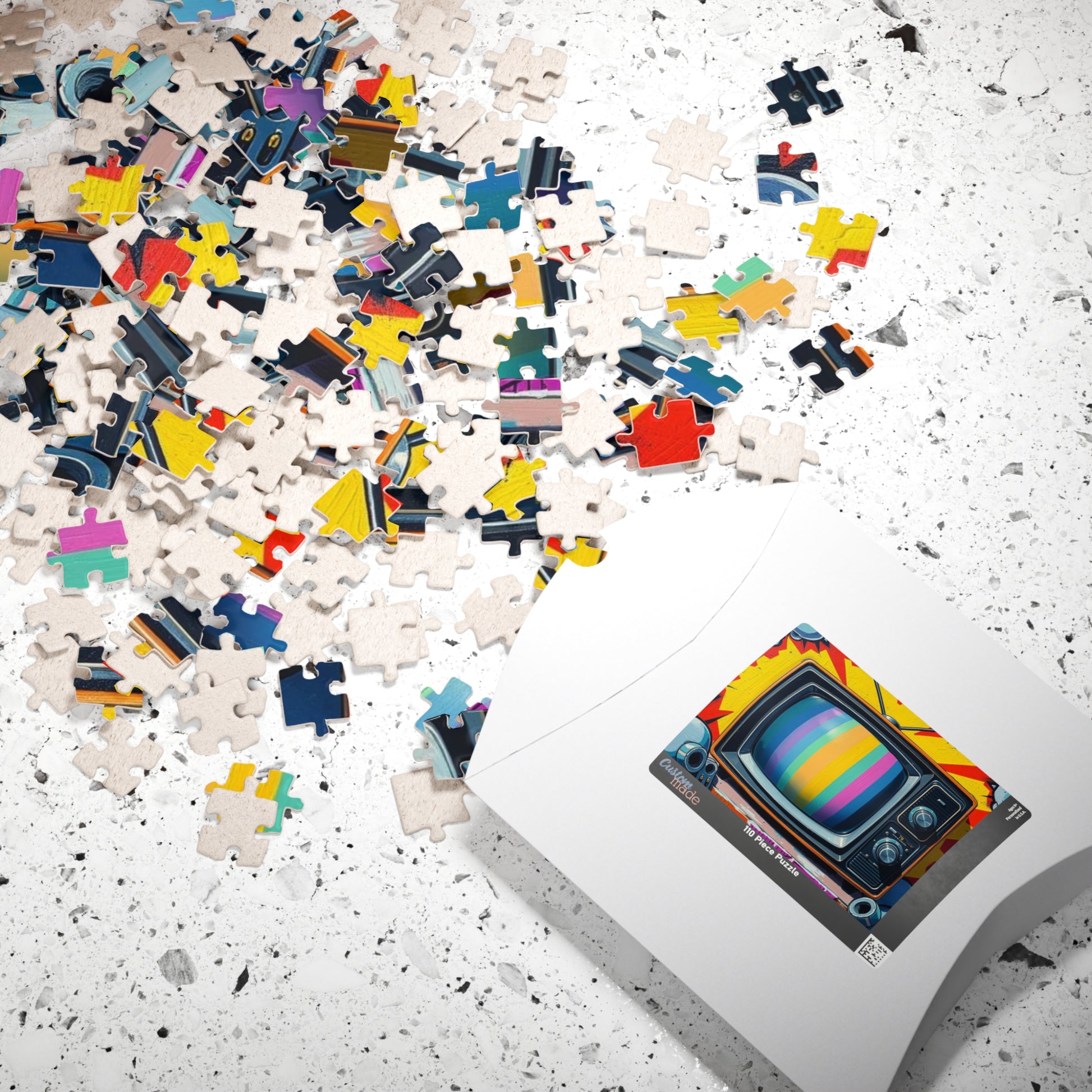Retro TV Jigsaw Puzzle, Pop Art Design, Puzzle for Adults, Fun Family Activity, Home Entertainment, Gift for Collectors, 110-1014 Pieces Puzzle The Puzzle Chest