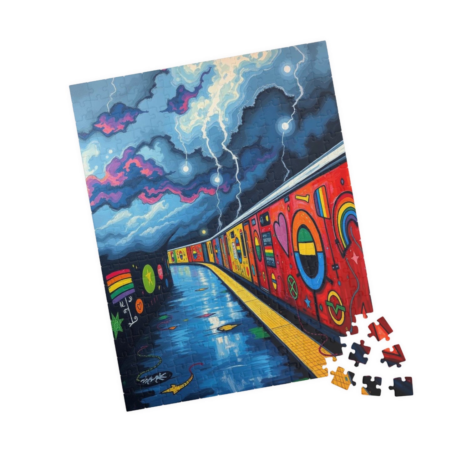 Colorful Urban Art Puzzle - 110, 252, 520, 1014 Pieces LGBTQ+ Jigsaw Game for Adults, Perfect Gift for Puzzle Lovers, Family Game Night,
