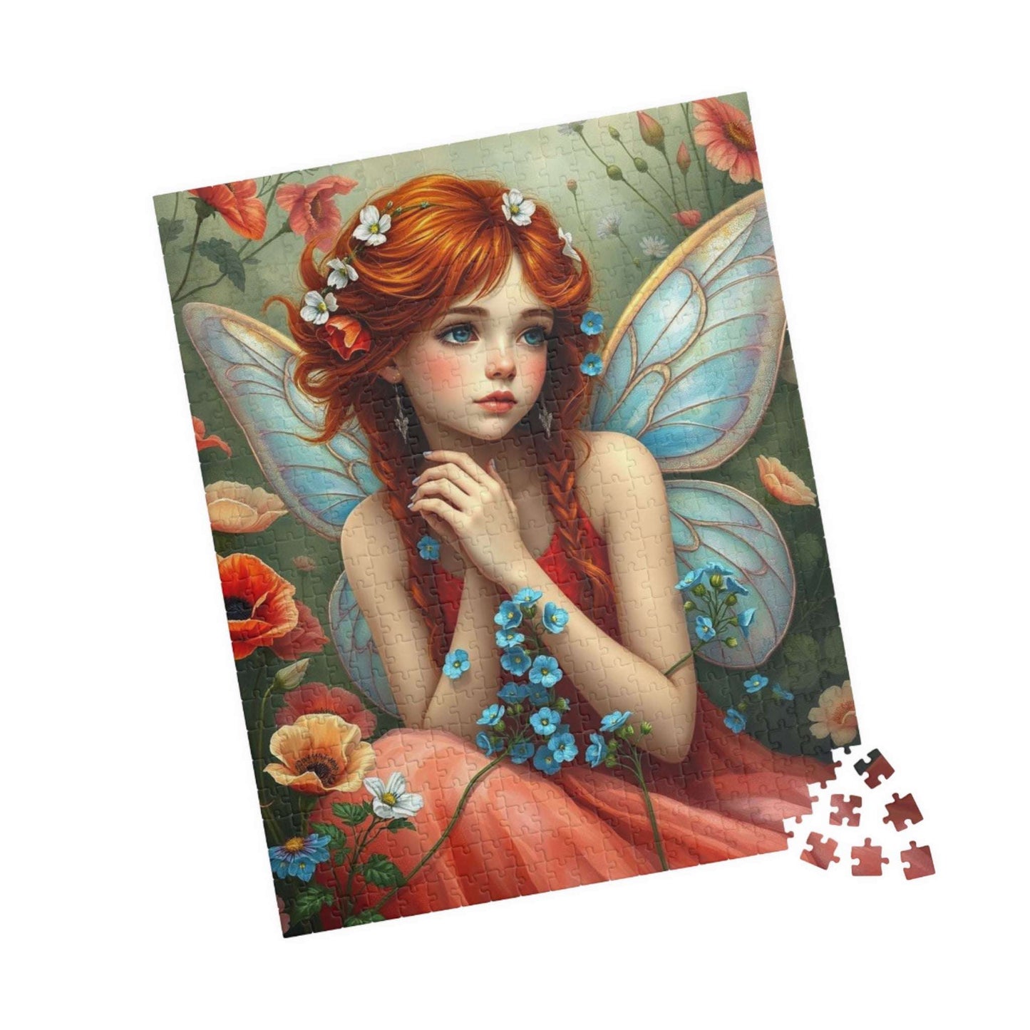 Auburn Flower Fairy Puzzle - Summer Garden Fantasy Jigsaw with Wildflowers, 110-1014 Piece Puzzle Lover Gift for Mindful Family or Solo Fun