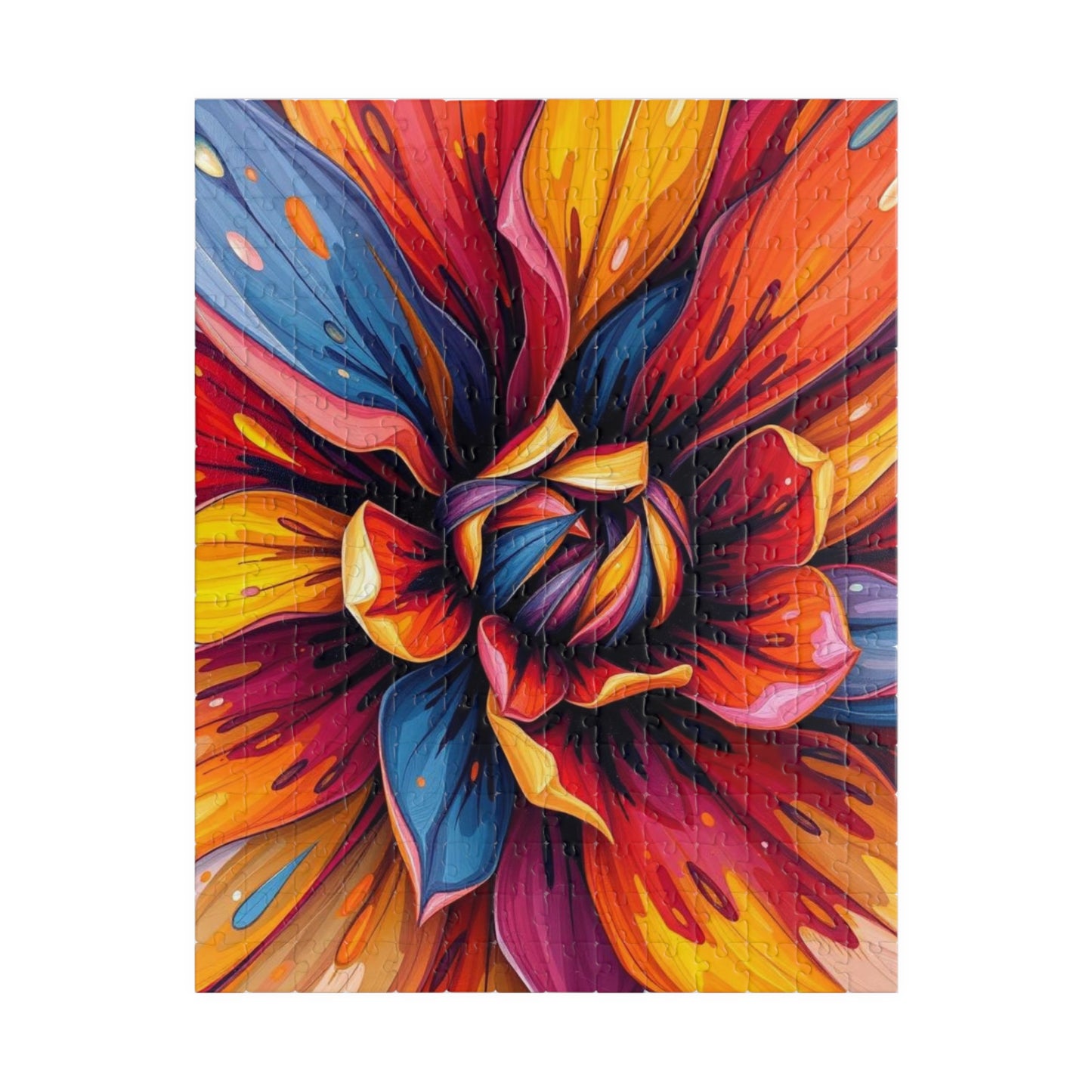 Vibrant Floral Puzzle, 110-1014 Piece Abstract Jigsaw Game, Colorful Art Piece, Art Lover Gift for Friends, Family Game Night, Brain Teaser 252 pcs (Vertical) Puzzle The Puzzle Chest