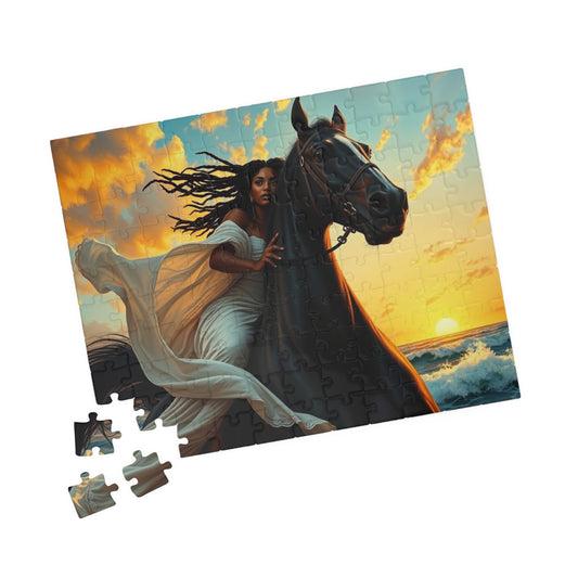 Majestic Horse Puzzle, Equestrian Black Art Jigsaw Puzzle Horse Lover Gift for Friend, Home Entertainment Creative Activity Family Bonding Puzzle The Puzzle Chest